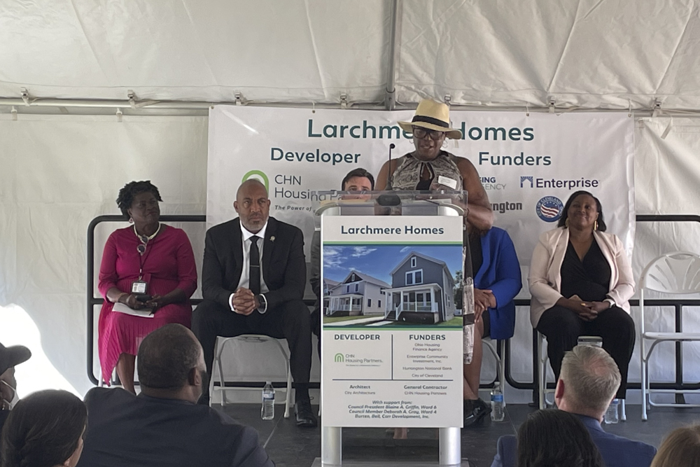 Larchmere Homes Ribbon Cutting Ceremony on new homes on Cleveland's Southeast Side